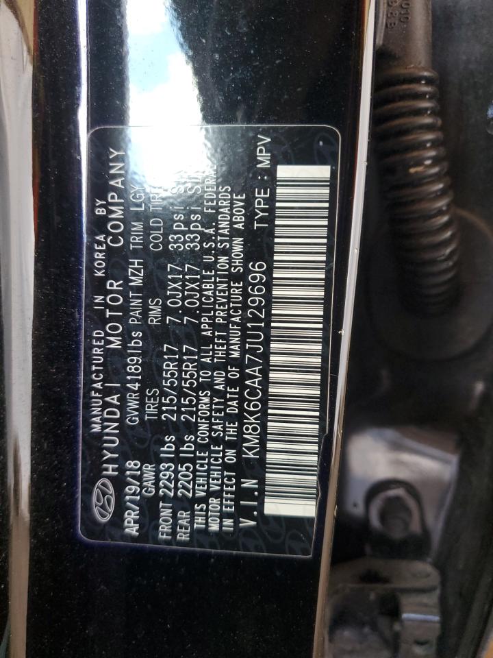 2018 Hyundai Kona Sel VIN: KM8K6CAA7JU129696 Lot: 84957335