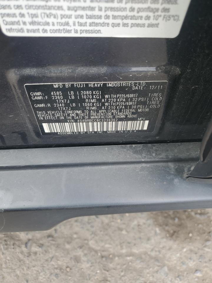 2012 Subaru Outback 2.5I Premium VIN: 4S4BRBCC8C3236362 Lot: 85783495