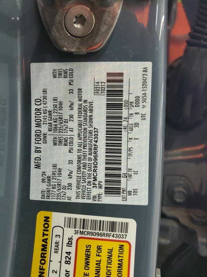 2024 Ford Bronco Sport Badlands VIN: 3FMCR9D96RRF43037 Lot: 82180715