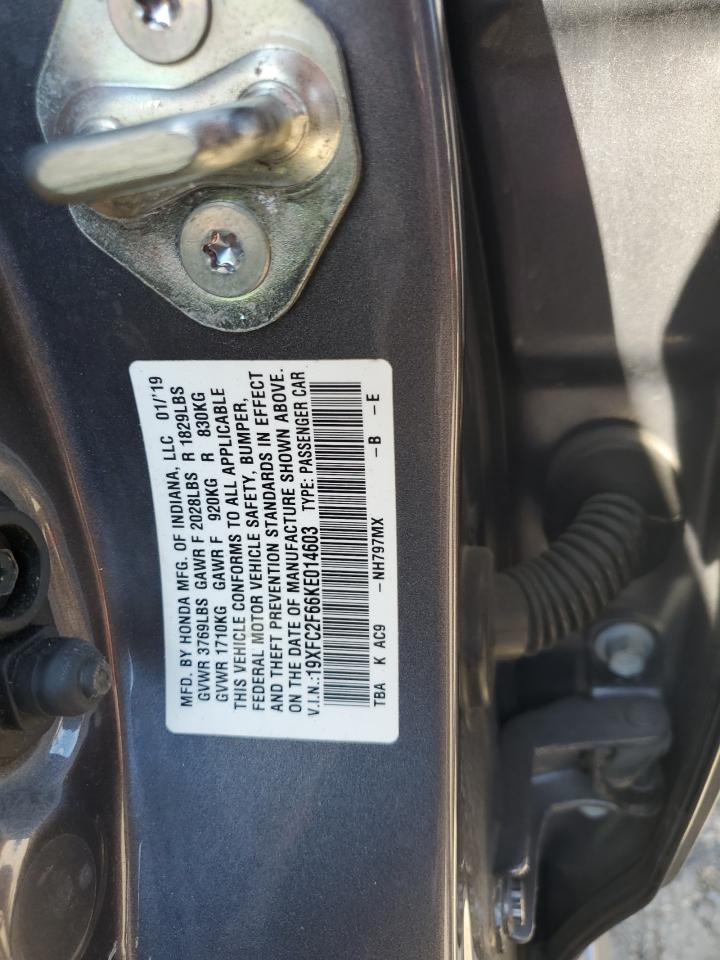 2019 Honda Civic Lx VIN: 19XFC2F66KE014603 Lot: 84983355