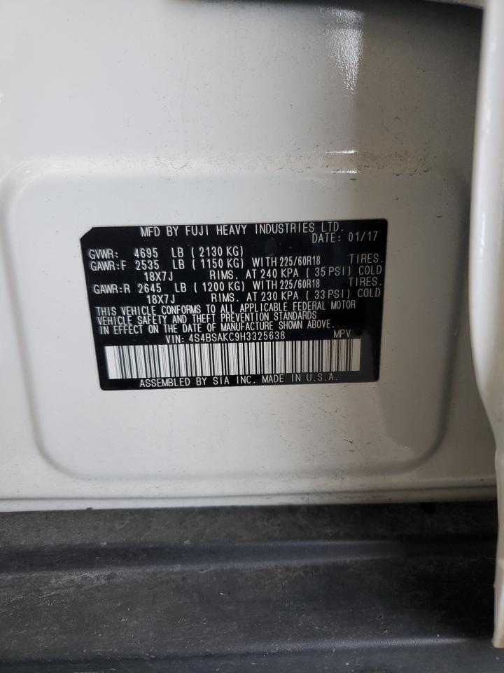 2017 Subaru Outback 2.5I Limited VIN: 4S4BSAKC9H3325638 Lot: 83929895