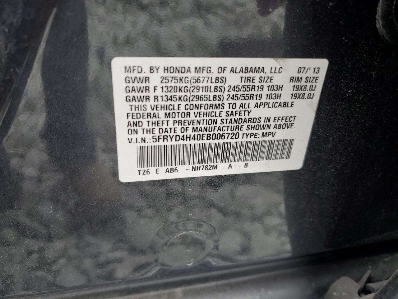 2014 Acura Mdx Technology VIN: 5FRYD4H40EB006720 Lot: 85263545