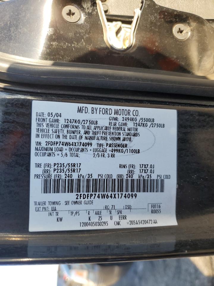 2004 Ford Crown Victoria Lx VIN: 2FDFP74W64X174099 Lot: 82373525