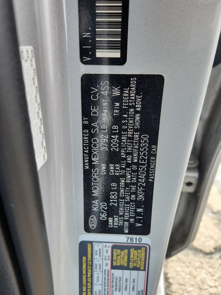 2020 Kia Forte Fe VIN: 3KPF24AD5LE255350 Lot: 82209005