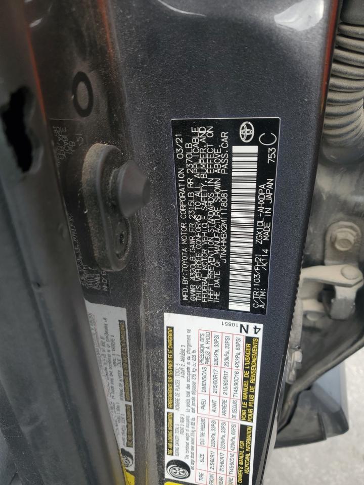 2021 Toyota C-Hr Xle VIN: JTNKHMBX2M1118081 Lot: 86158035