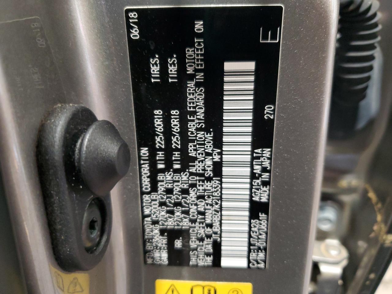 2019 Lexus Nx 300 Base VIN: JTJBARBZ7K2183391 Lot: 91111255