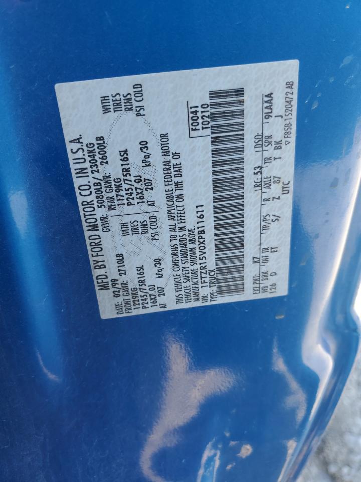 1999 Ford Ranger Super Cab VIN: 1FTZR15V0XPB11611 Lot: 89709605