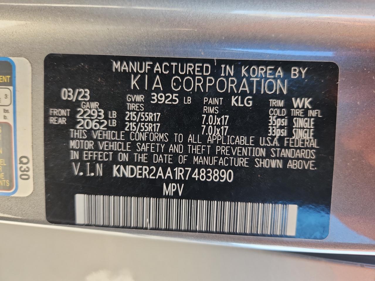 2024 Kia Seltos Ex VIN: KNDER2AA1R7483890 Lot: 89621005