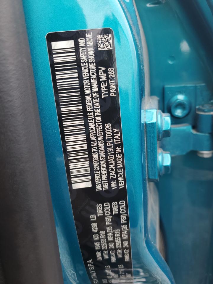 2020 Jeep Renegade Limited VIN: ZACNJAD13LPL70026 Lot: 89711325