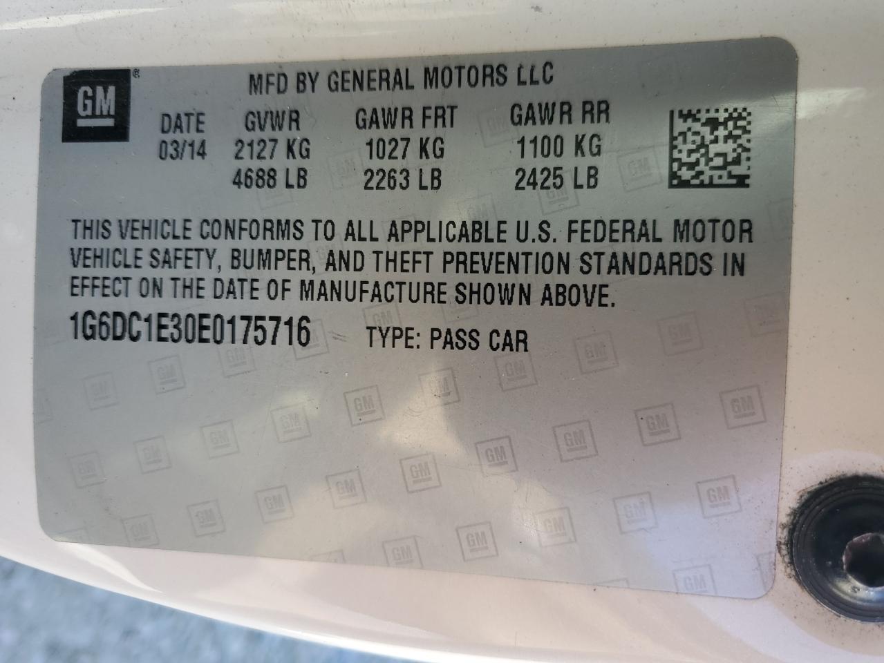 2014 Cadillac Cts Performance Collection VIN: 1G6DC1E30E0175716 Lot: 90326885