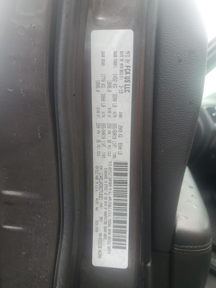 2019 Dodge Durango Sxt VIN: 1C4RDJAG5KC718321 Lot: 85758595