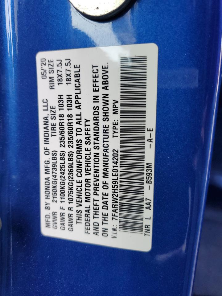 2020 Honda Cr-V Ex VIN: 7FARW2H59LE014202 Lot: 82351325