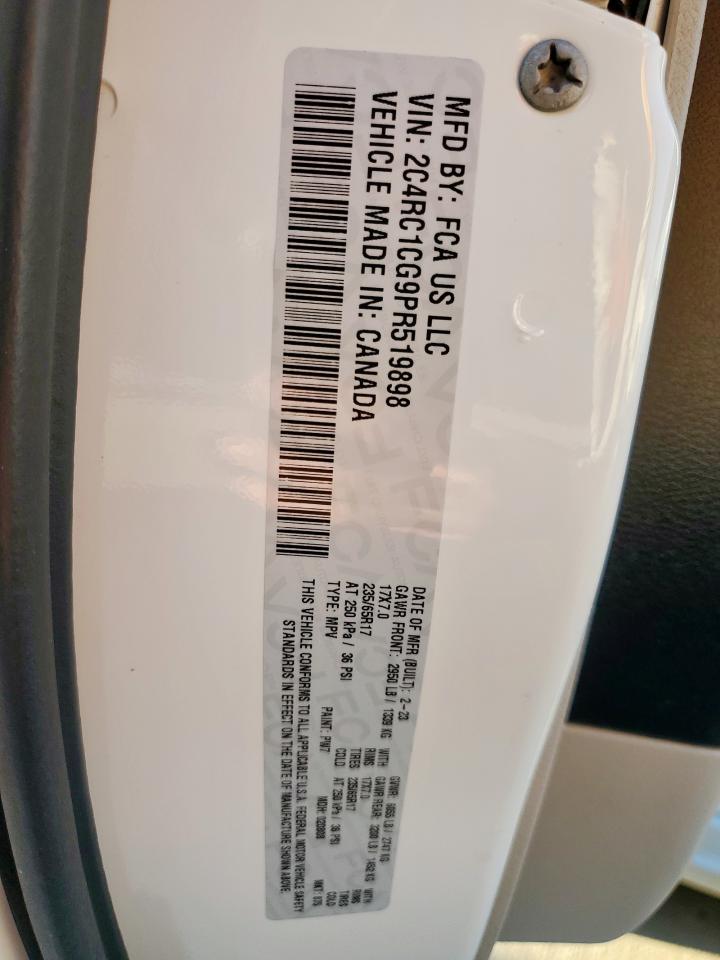 2023 Chrysler Voyager Lx VIN: 2C4RC1CG9PR519898 Lot: 86160185