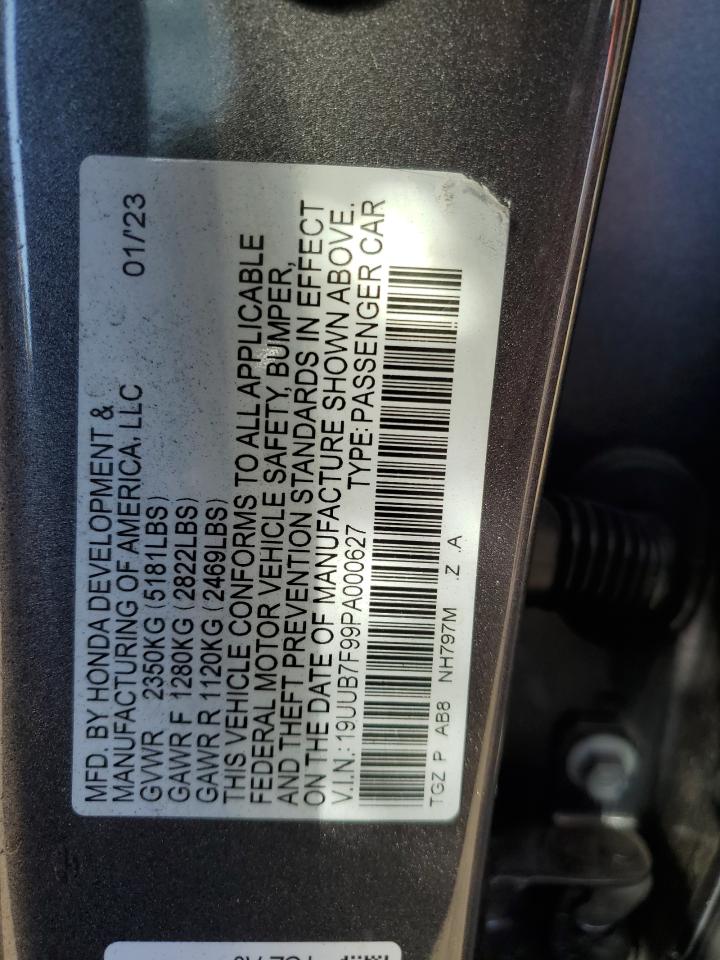 2023 Acura Tlx Type S VIN: 19UUB7F99PA000627 Lot: 69203665