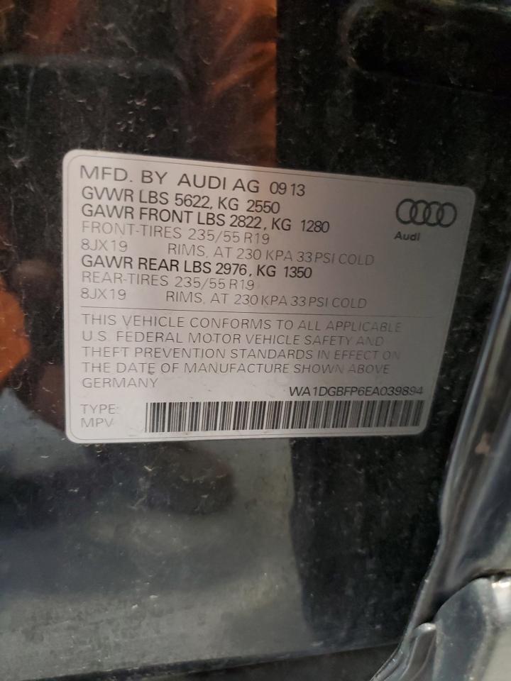2014 Audi Q5 Premium Plus VIN: WA1DGBFP6EA039894 Lot: 82455515