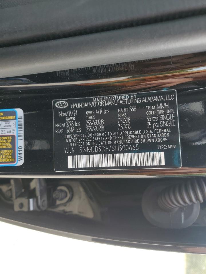 2025 Hyundai Tucson Sel VIN: 5NMJB3DE7SH500665 Lot: 82394175