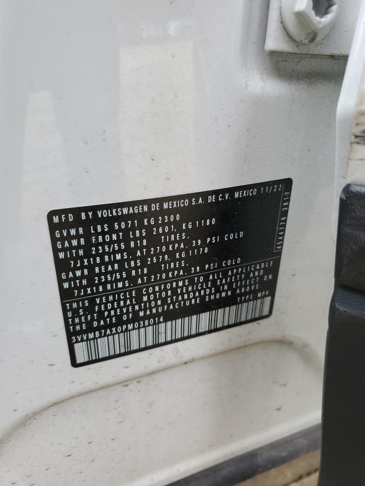 2023 Volkswagen Tiguan Se VIN: 3VVMB7AX0PM038014 Lot: 85849535