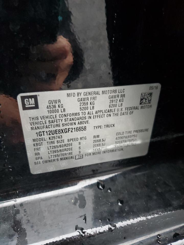 2016 GMC Sierra K2500 Denali VIN: 1GT12UE8XGF216658 Lot: 93128435