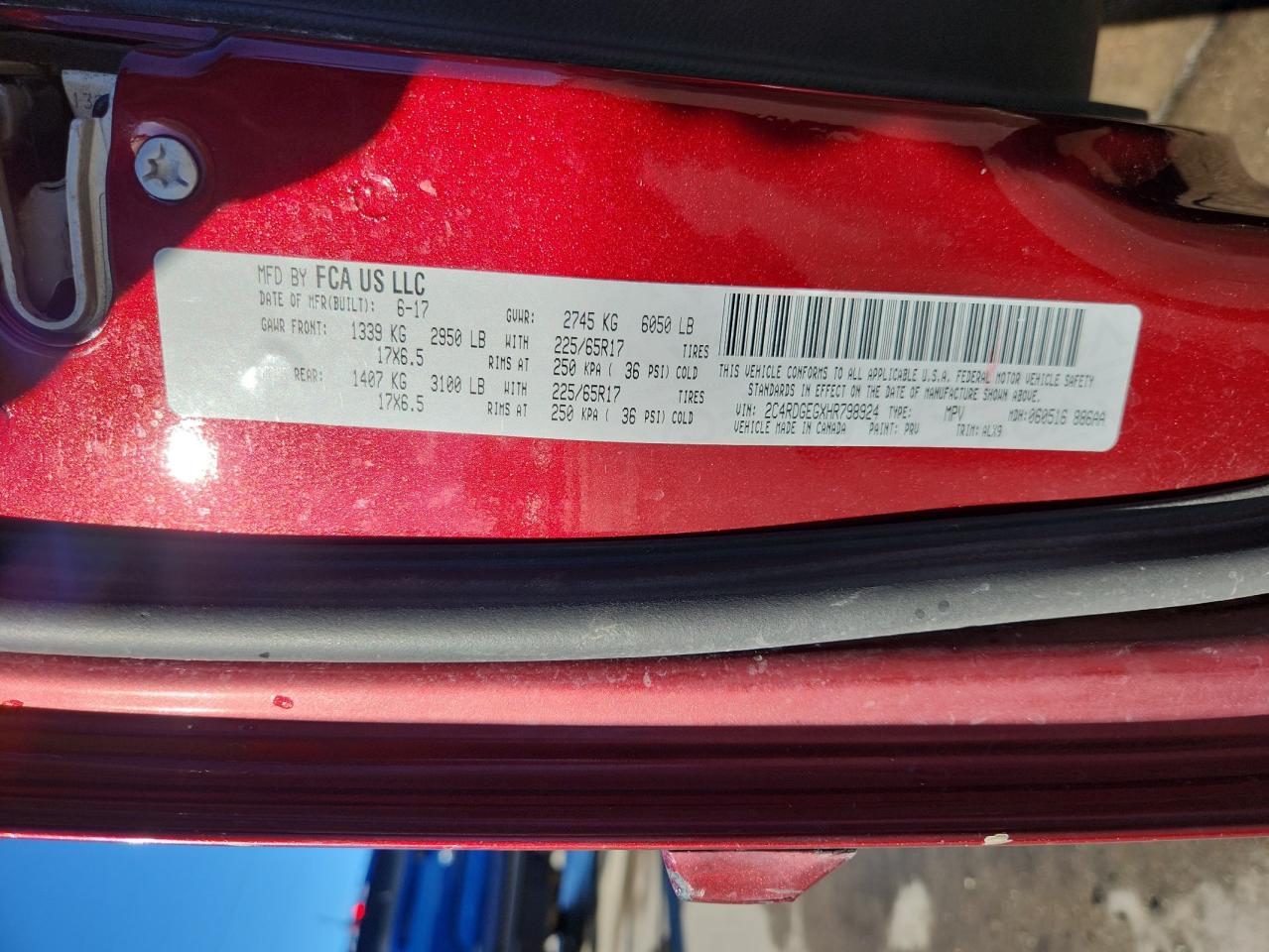 2017 Dodge Grand Caravan Gt VIN: 2C4RDGEGXHR798924 Lot: 84417045