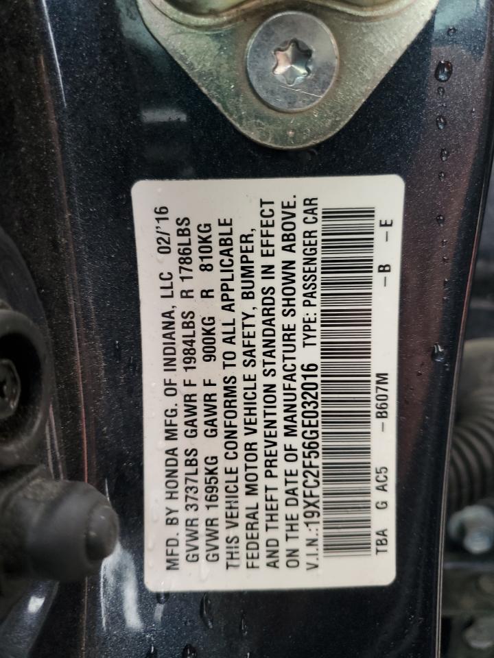 2016 Honda Civic Lx VIN: 19XFC2F56GE032016 Lot: 85297405