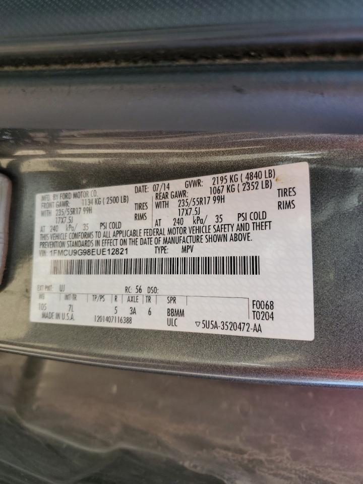 2014 Ford Escape Se VIN: 1FMCU9G98EUE12821 Lot: 81992335