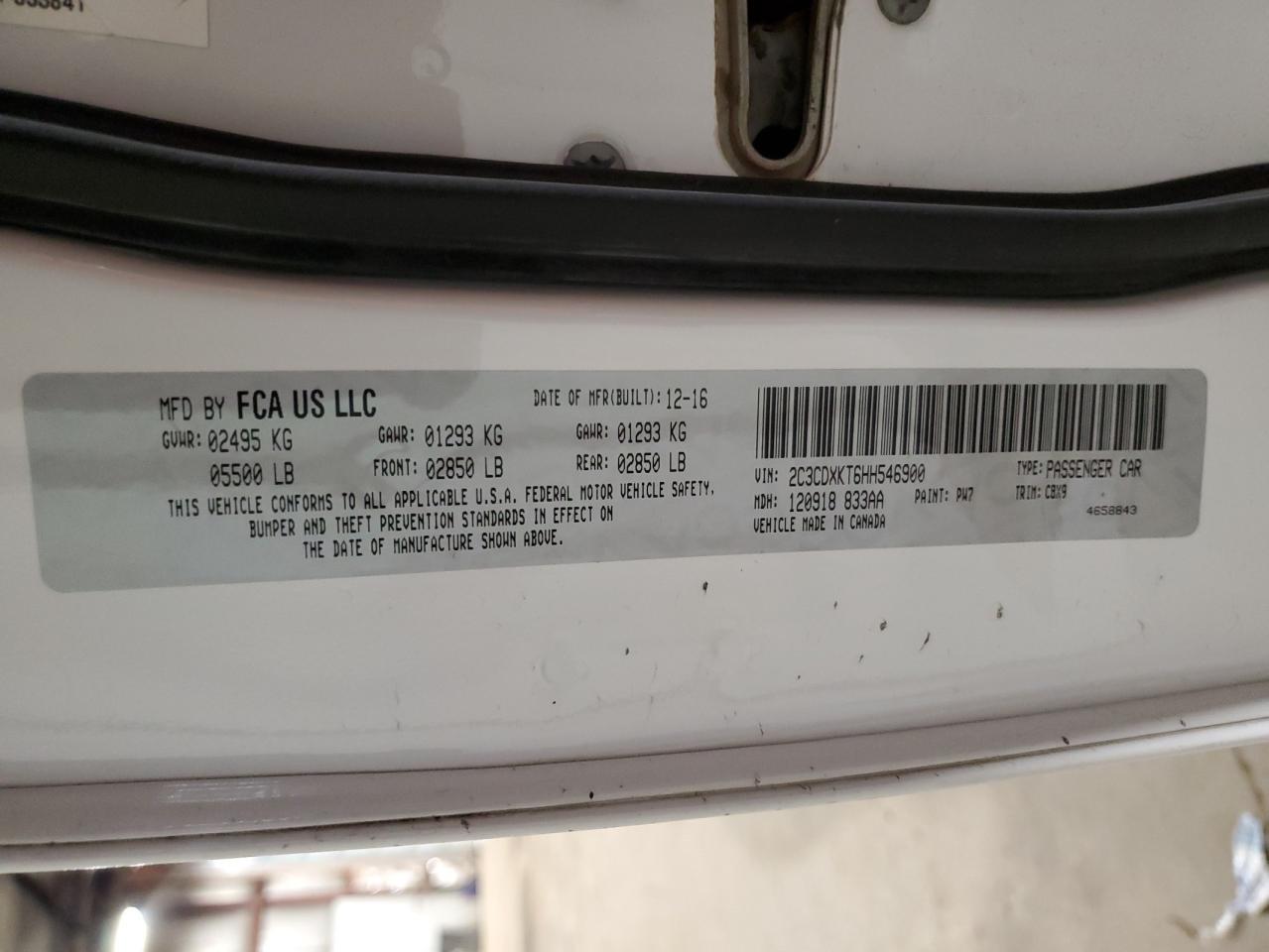 2017 Dodge Charger Police VIN: 2C3CDXKT6HH546900 Lot: 85590505