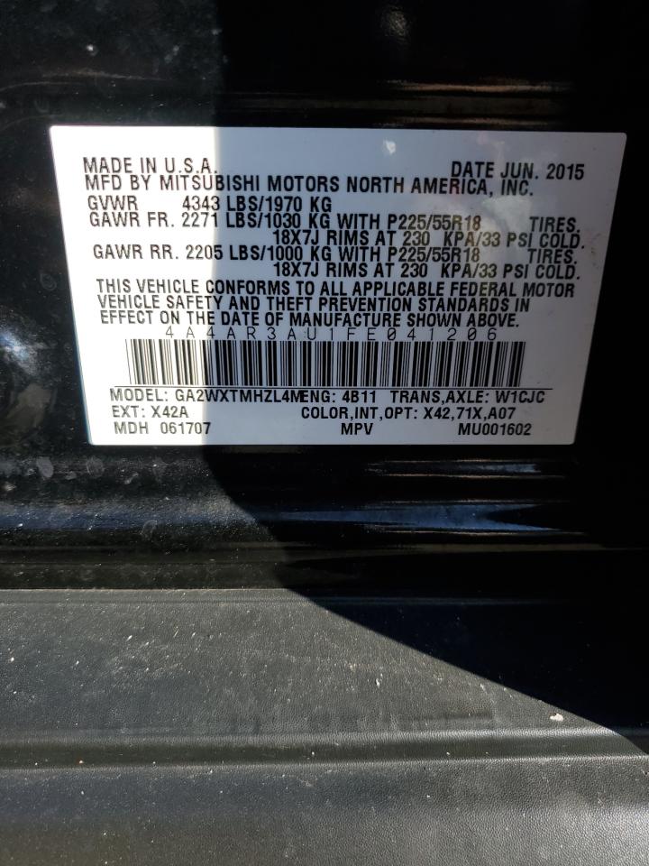2015 Mitsubishi Outlander Sport Es VIN: 4A4AR3AU1FE041206 Lot: 84642205