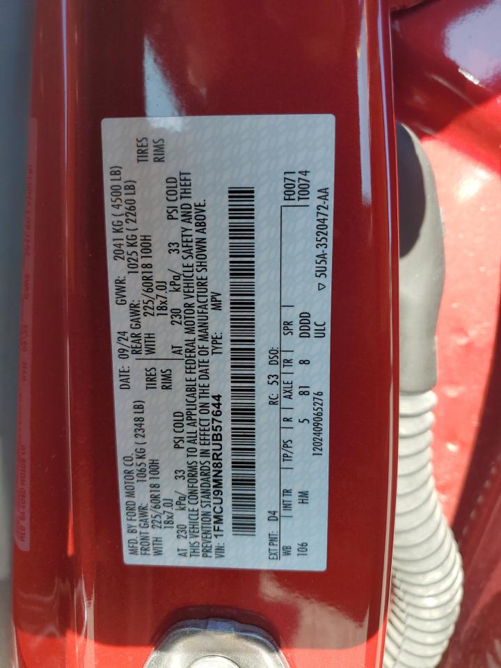 2024 Ford Escape St Line VIN: 1FMCU9MN8RUB57644 Lot: 85930575