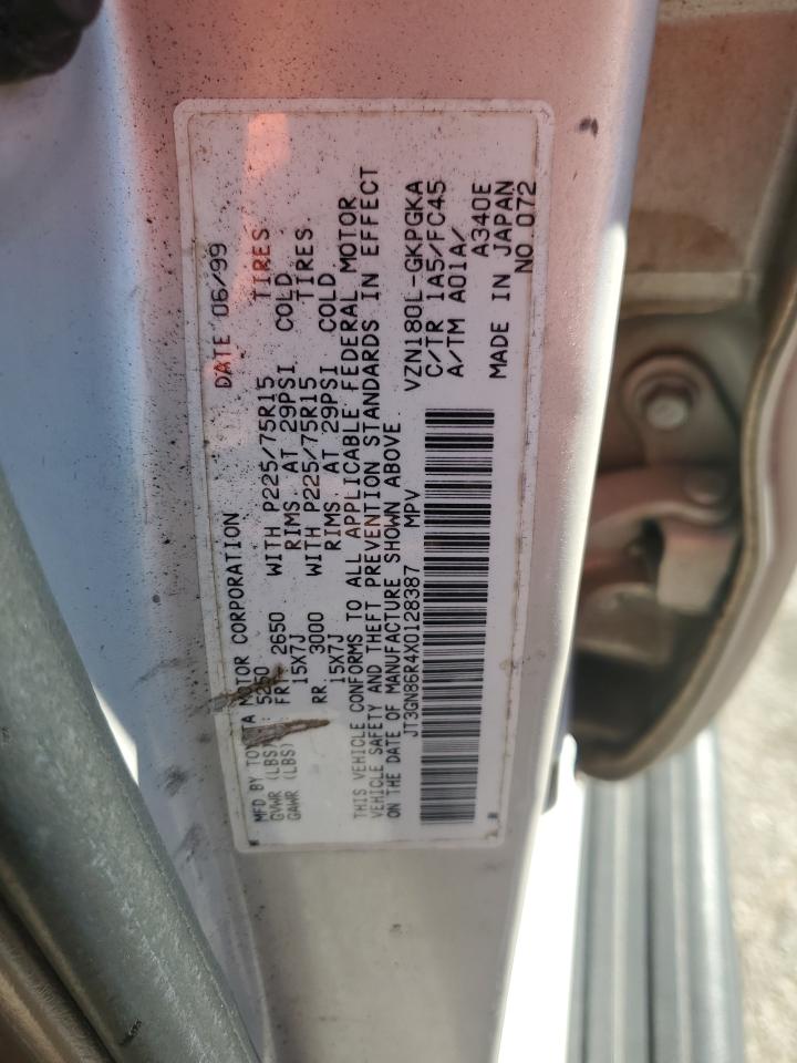1999 Toyota 4Runner Sr5 VIN: JT3GN86R4X0128387 Lot: 89441635