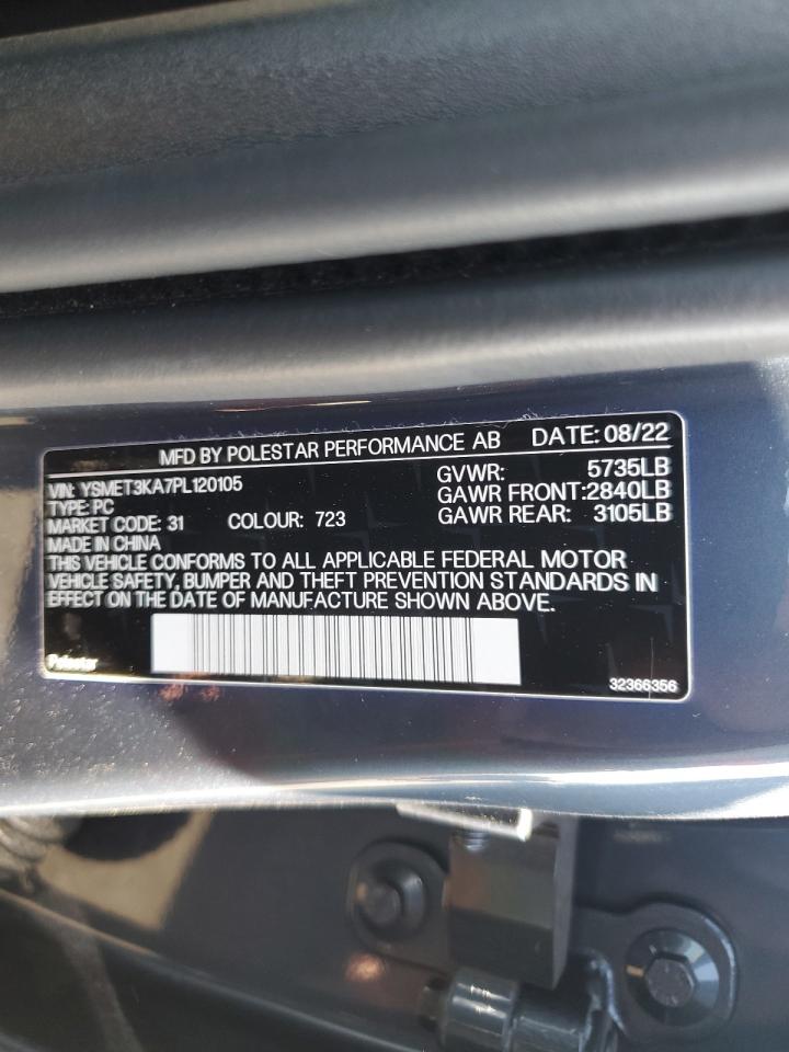 2023 Polestar 2 VIN: YSMET3KA7PL120105 Lot: 85157865