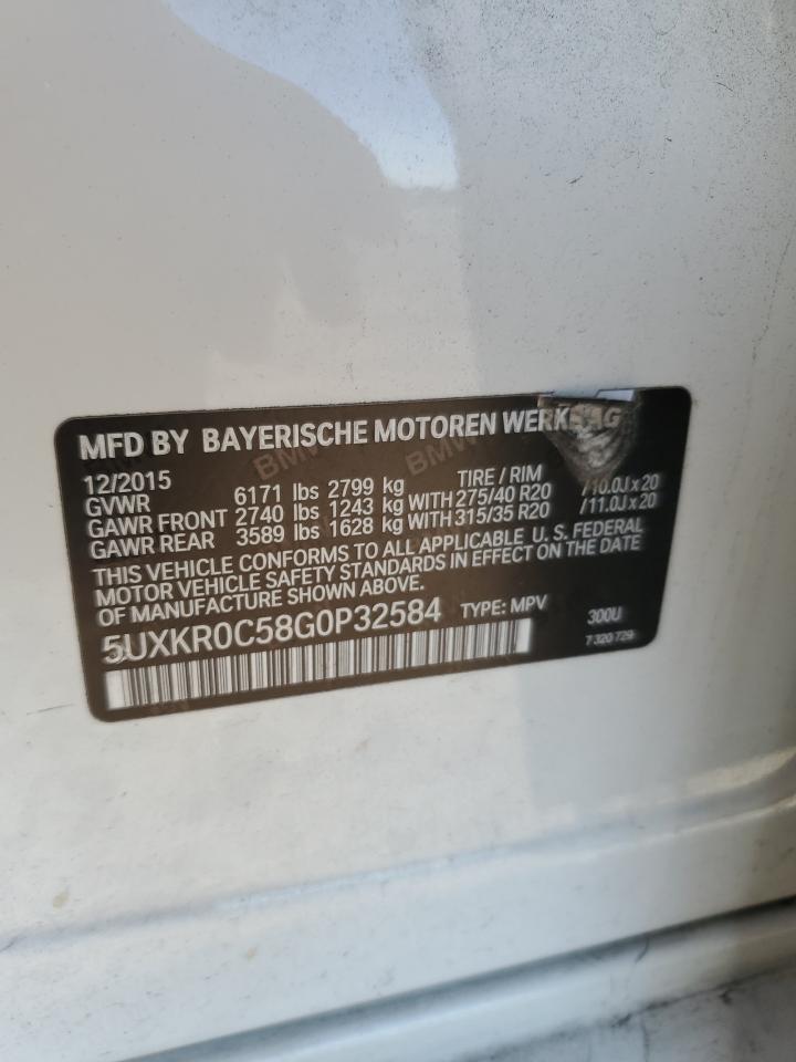 2016 BMW X5 xDrive35I VIN: 5UXKR0C58G0P32584 Lot: 81993155