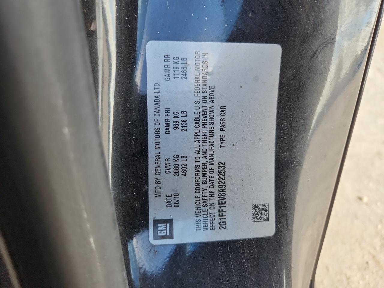 2010 Chevrolet Camaro Lt VIN: 2G1FF1EV8A9222532 Lot: 81991325