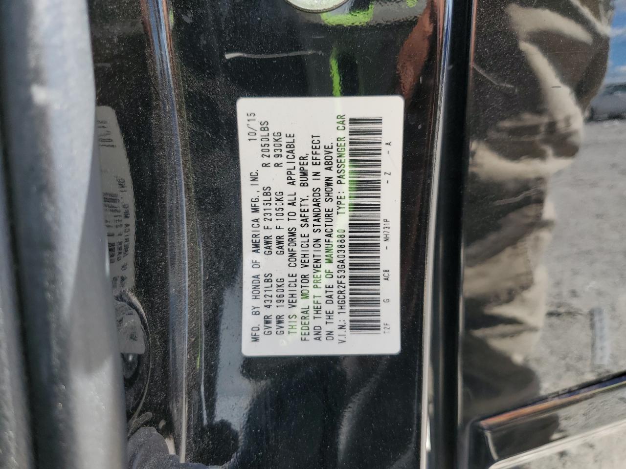 2016 Honda Accord Sport VIN: 1HGCR2F53GA038880 Lot: 82287995