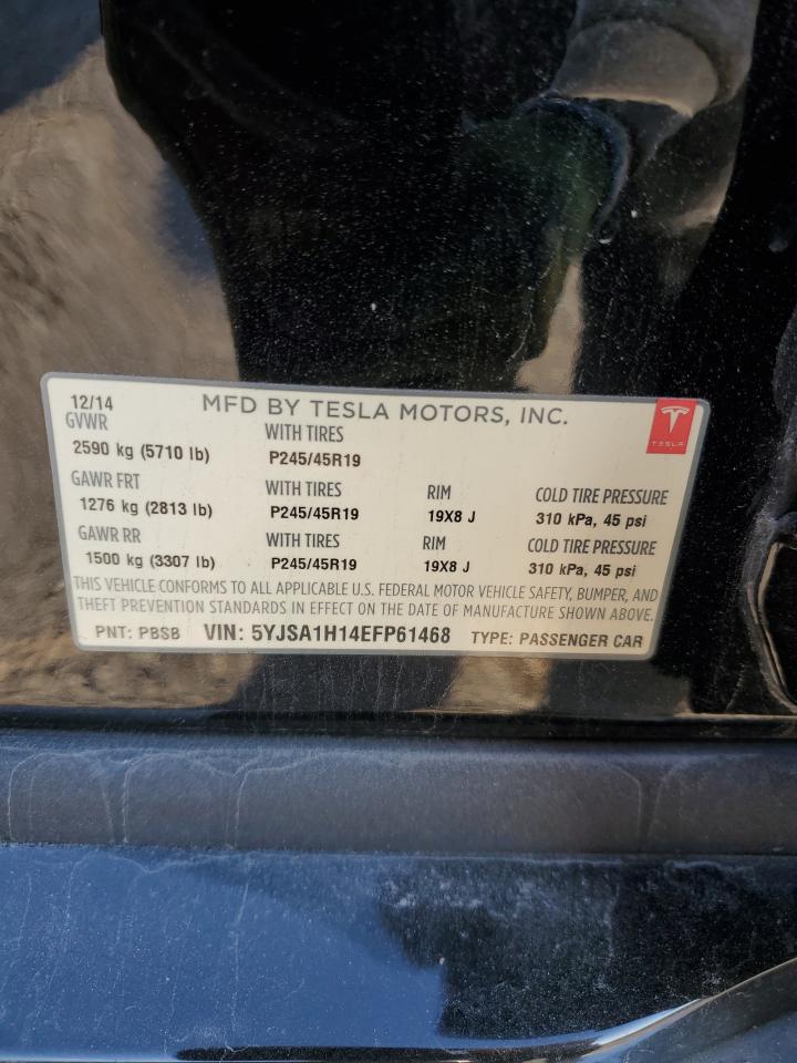 2014 Tesla Model S VIN: 5YJSA1H14EFP61468 Lot: 87101645
