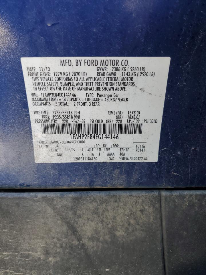 2014 Ford Taurus Sel VIN: 1FAHP2E84EG144146 Lot: 86814715