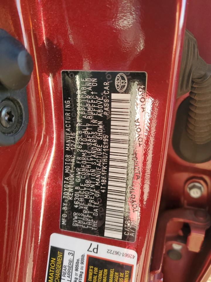 2017 Toyota Camry Le VIN: 4T1BF1FK1HU715195 Lot: 82205185