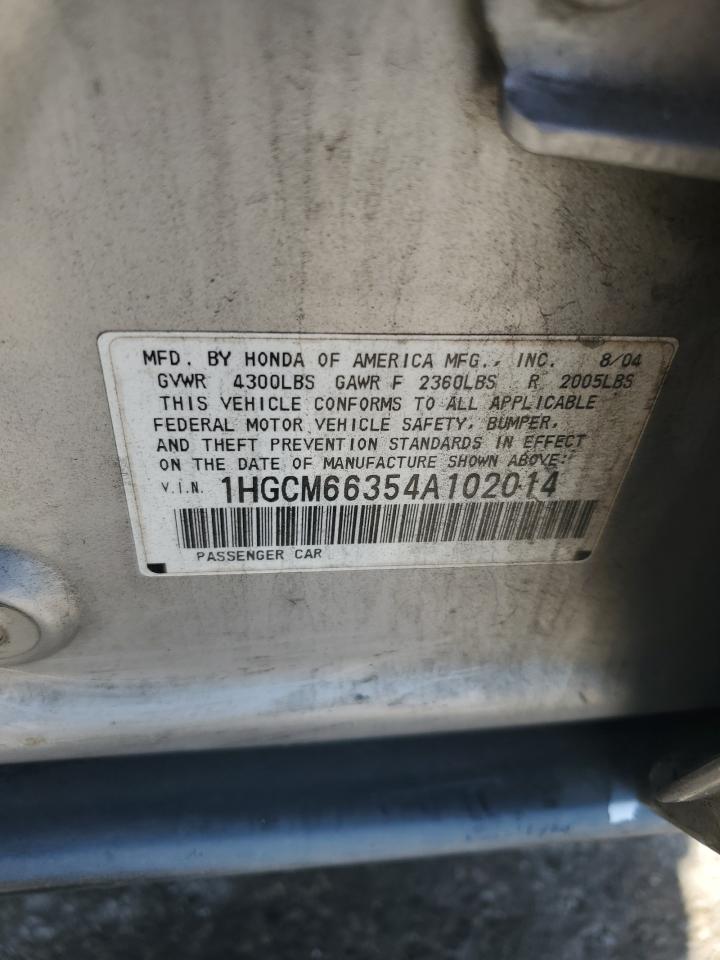 2004 Honda Accord Lx VIN: 1HGCM66354A102014 Lot: 84808265