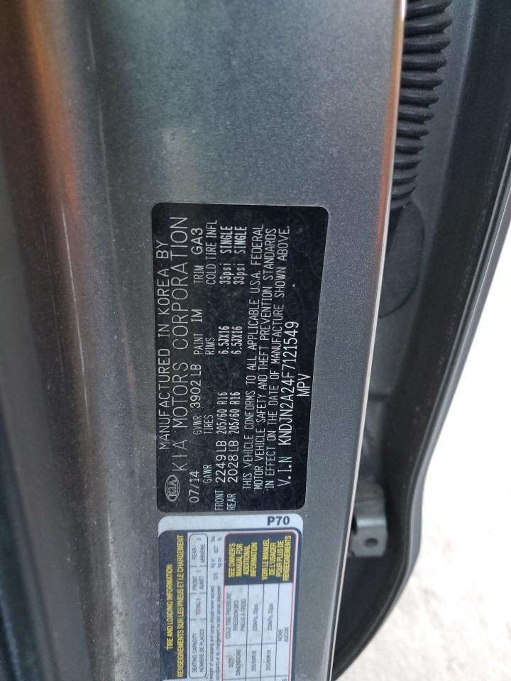 2015 Kia Soul VIN: KNDJN2A24F7121549 Lot: 84482785