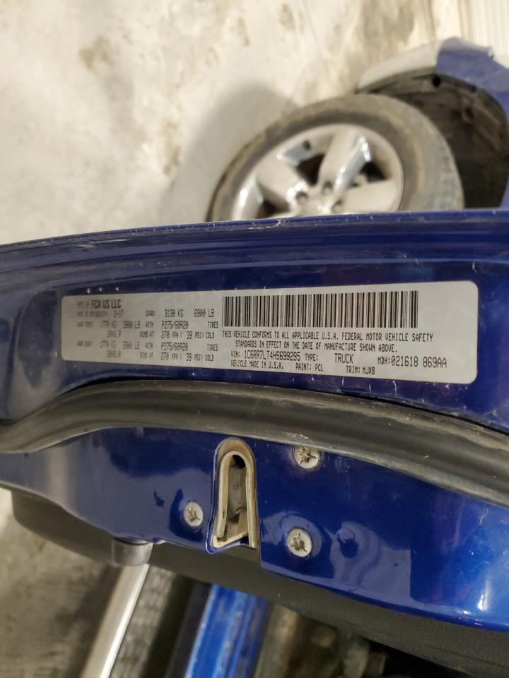 2017 Ram 1500 Slt VIN: 1C6RR7LT4HS699295 Lot: 87220485