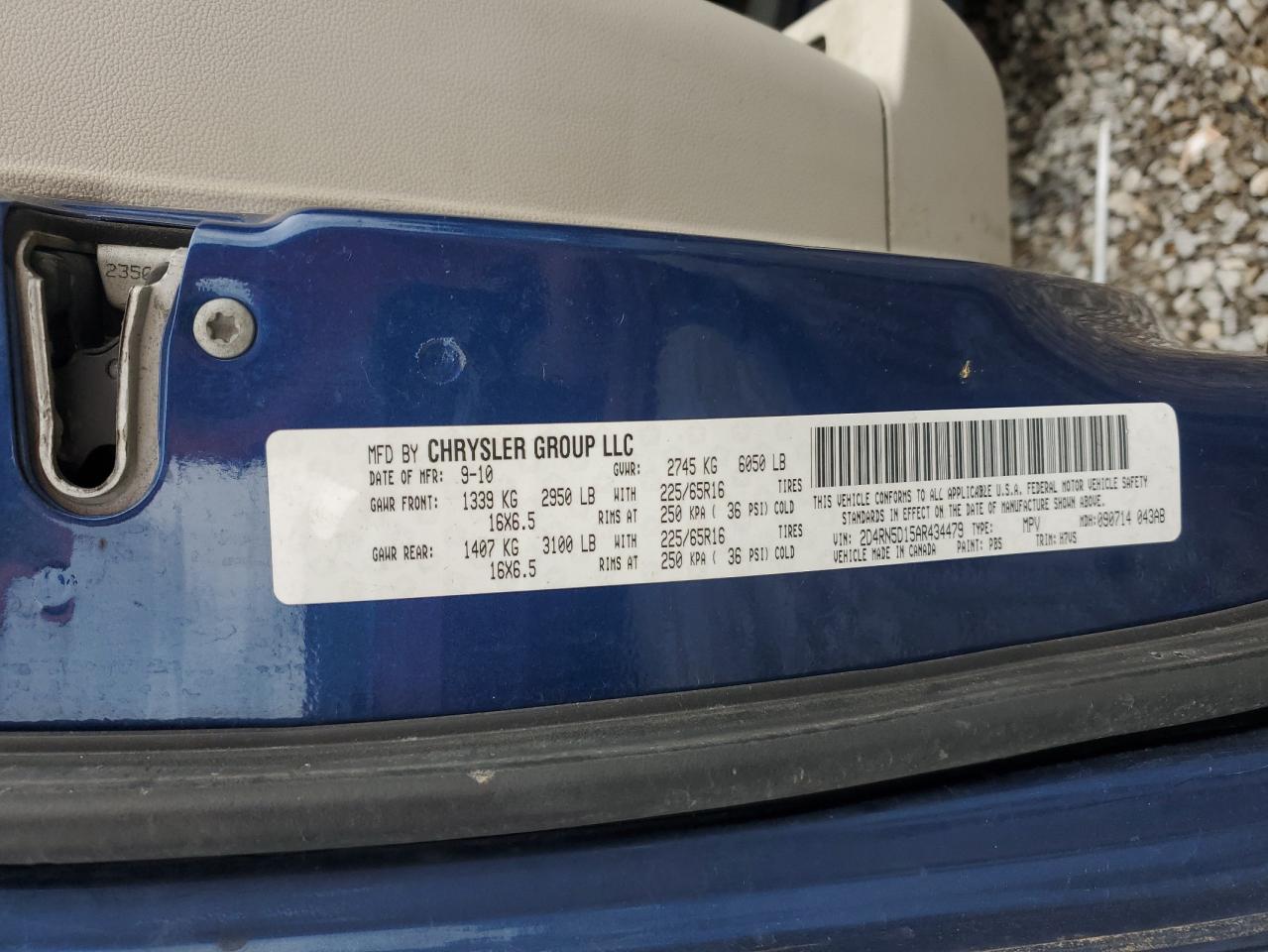 2010 Dodge Grand Caravan Sxt VIN: 2D4RN5D15AR434479 Lot: 85254445