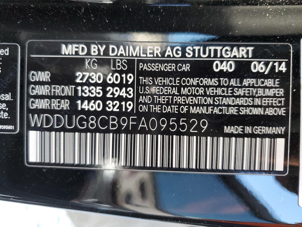 2015 Mercedes-Benz S 550 VIN: WDDUG8CB9FA095529 Lot: 82550705