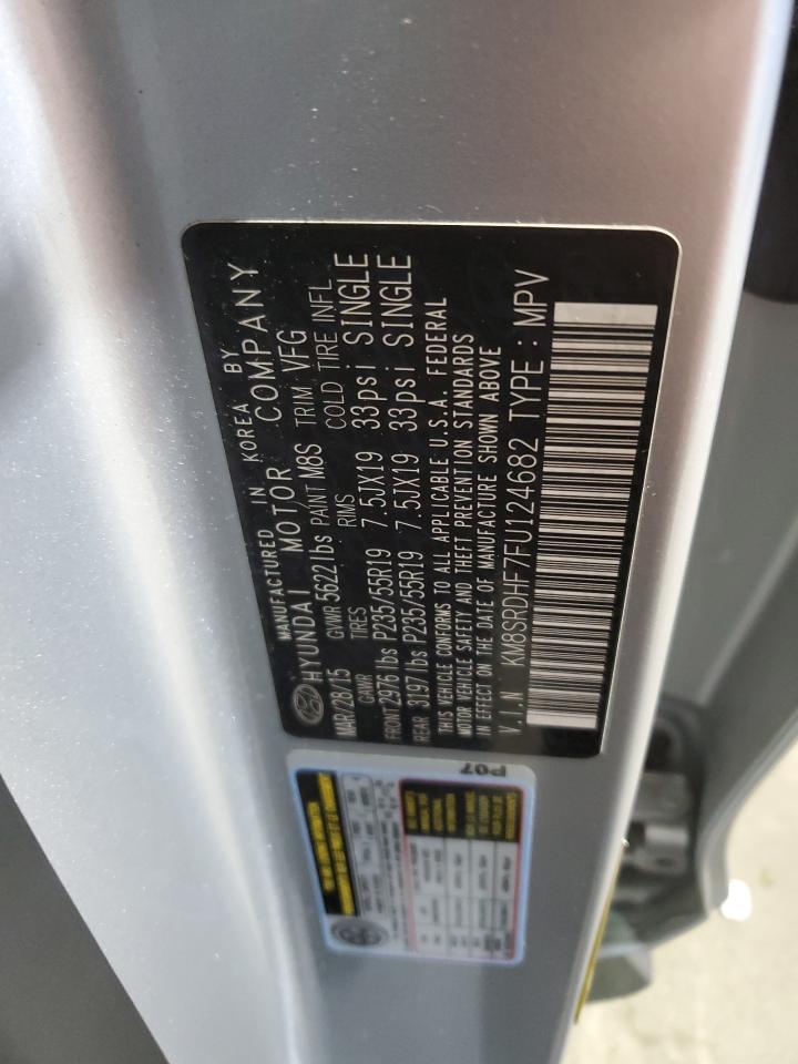 2015 Hyundai Santa Fe Gls VIN: KM8SRDHF7FU124682 Lot: 85295065