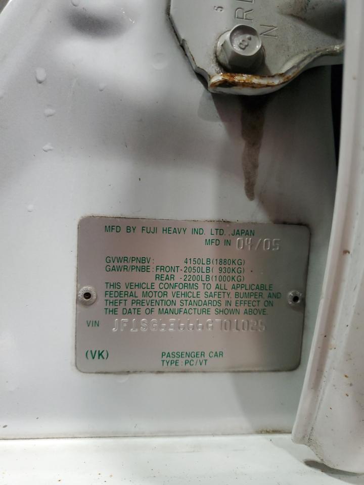 2006 Subaru Forester 2.5X VIN: JF1SG63666G701025 Lot: 87103005