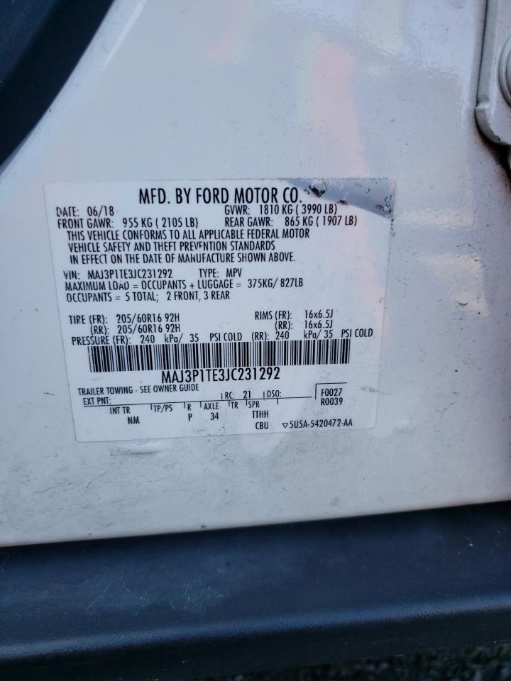 2018 Ford Ecosport Se VIN: MAJ3P1TE3JC231292 Lot: 89681175