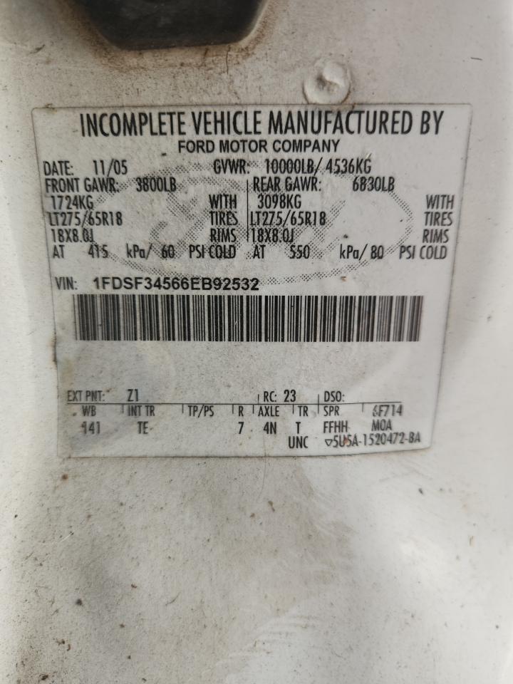 2006 Ford F350 Utility / Service Truck VIN: 1FDSF34566EB92532 Lot: 84445595