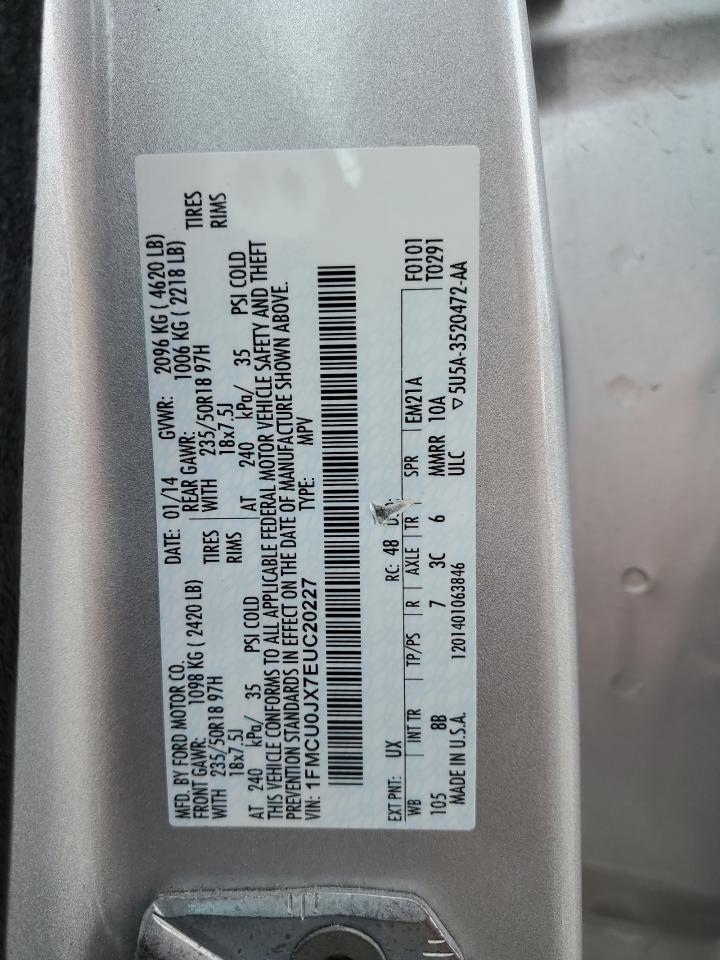 2014 Ford Escape Titanium VIN: 1FMCU0JX7EUC20227 Lot: 82423235