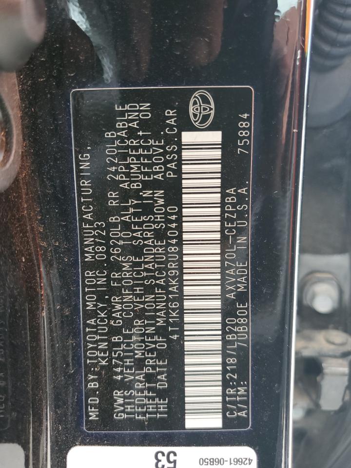 2024 Toyota Camry Xse VIN: 4T1K61AK9RU840440 Lot: 81993455