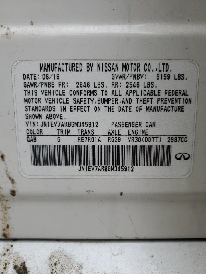 2016 Infiniti Q50 Premium VIN: JN1EV7AR8GM345912 Lot: 89860565