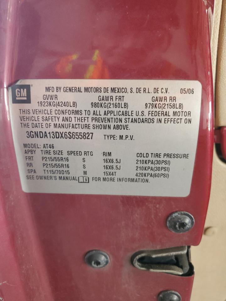 2006 Chevrolet Hhr Ls VIN: 3GNDA13DX6S655827 Lot: 87015795