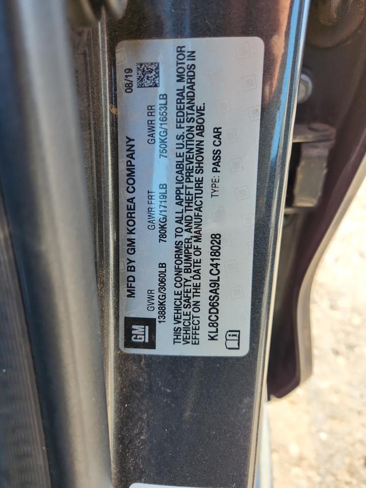 2020 Chevrolet Spark 1Lt VIN: KL8CD6SA9LC418028 Lot: 81972565